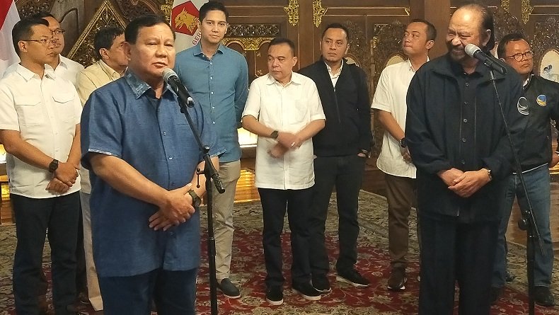Tiba Di Hambalang, Rombongan Surya Paloh Disambut Drumband Partai Gerindra