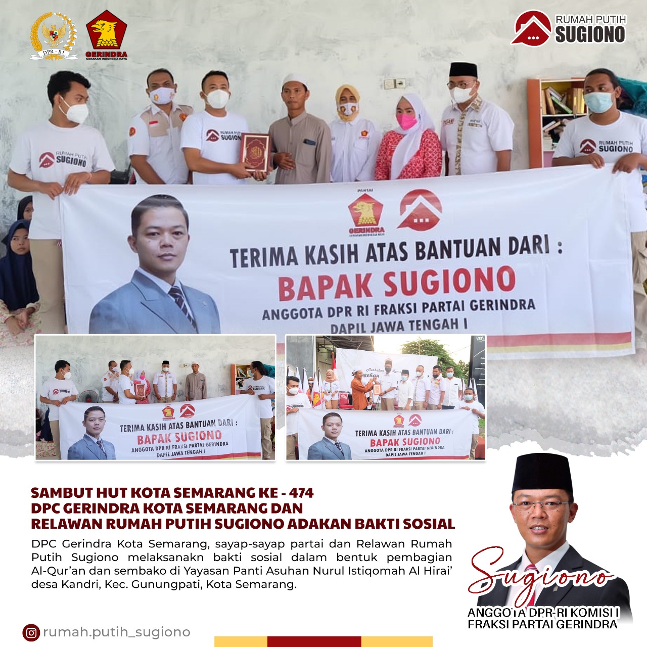 Gerindra Berbagi Memperingati Hari Jadi Kota Semarang