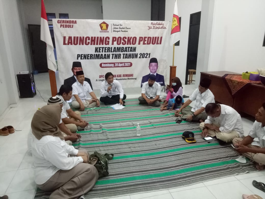 DPC Gerindra Rembang Membuka Posko Aduan Keterlambatan THR