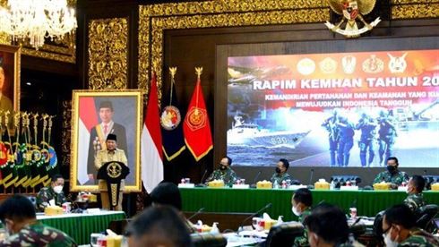 Gelar Rapim, Menhan Prabowo Sampaikan 9 Kebijakan Pertahanan di 2021