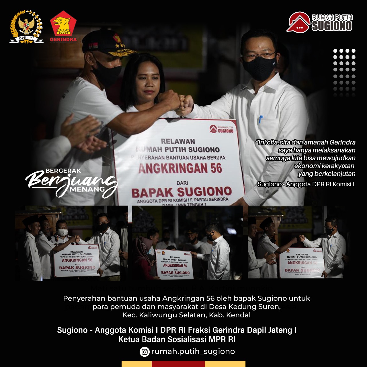 Sugiono Berkomitmen Mengembangkan UMKM Kader dan Warga