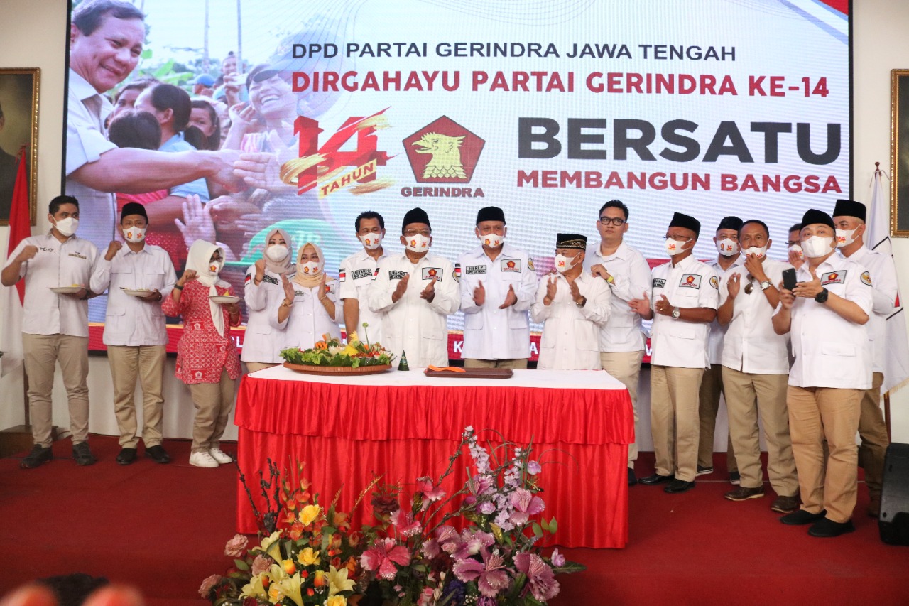 Gerindra Jateng: Peringatan HUT-14 Sangat Strategis, Karena Pemilu Tinggal 2 Tahun Lagi
